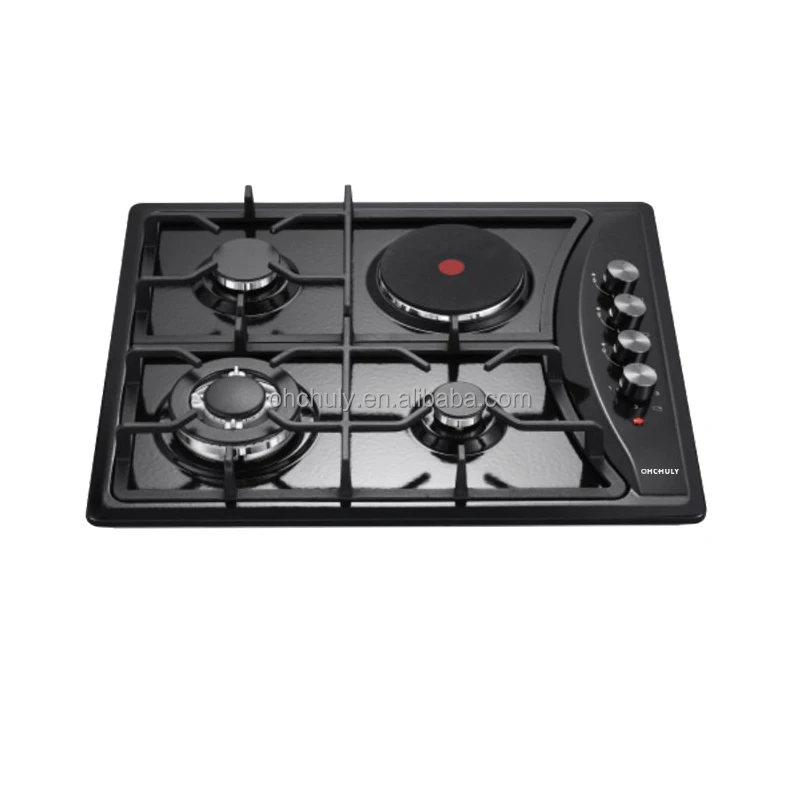 CE Approval Stainless Steel Gas Cooktop Ceramic Gas Hob 3 Burner  And 1 ceramic Built in Gas Cooking Stove