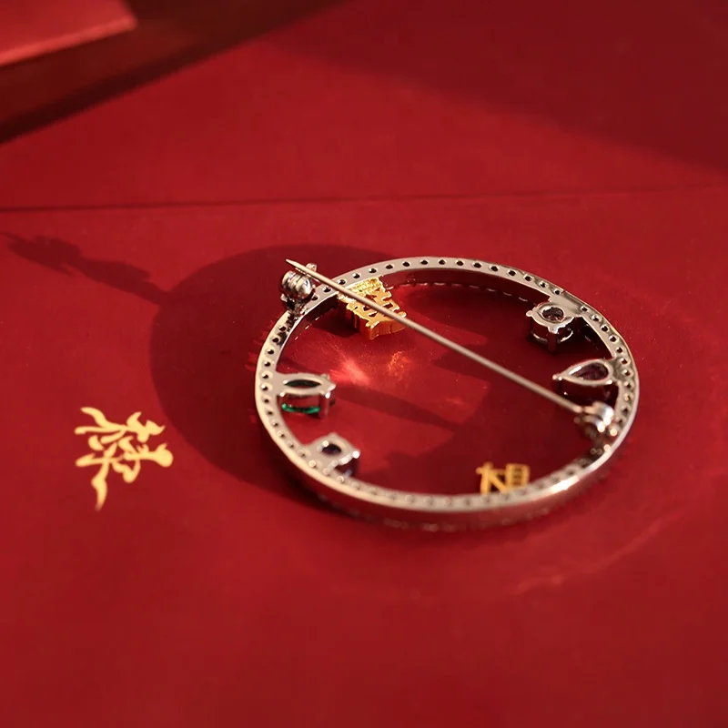 
Wholesale Round Brooch Brooch FA CAI Chinese Designer Brooches Famous Brands 