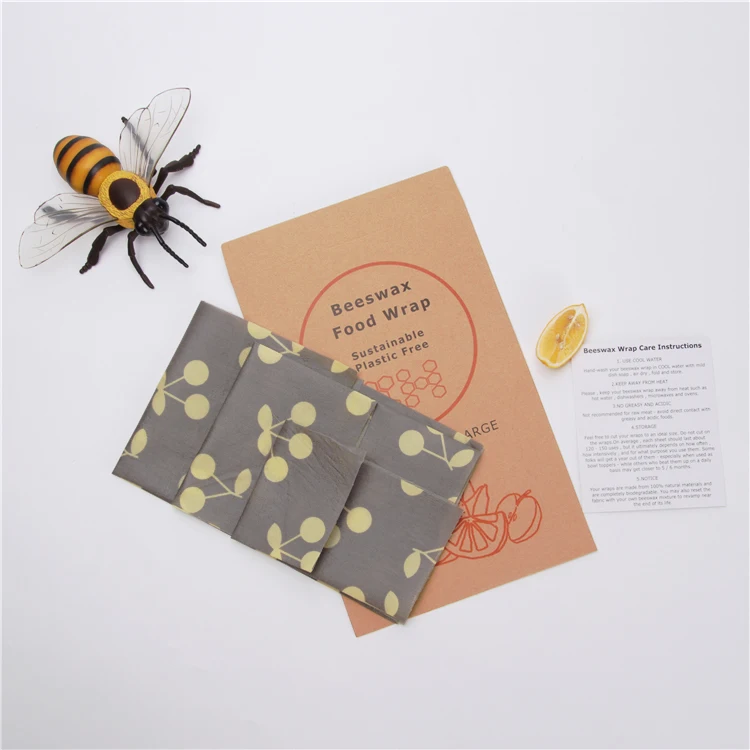 
CustomDesign Healthy Food Storage Reusable Natural Non-toxic Beeswax Food Wrap 