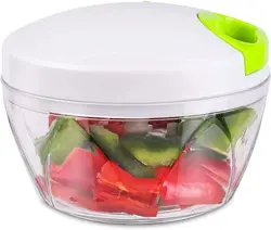 Magic Manual Spiral Meat Grinder Vegetable Slicer Mini Pull Twist Vegetable Chopper 3 Blades Speedy Easy Pull Handheld