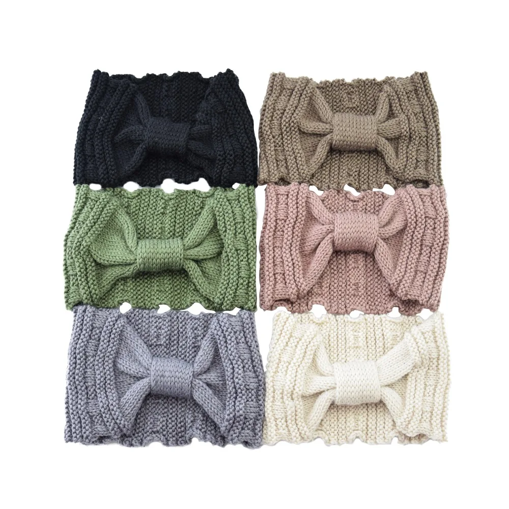 2023 hot sale stripes knitted large ring crochet headbands