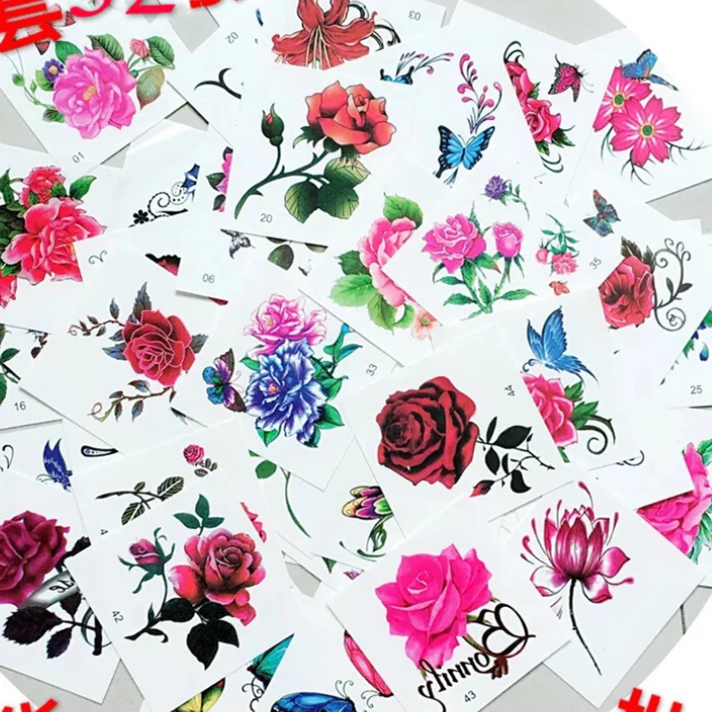 52PCS water transfer Custom Temporary Tattoos body sticker