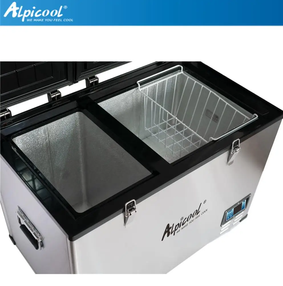 Alpicool BCD Stainless Steel Caravan Compressor DC Car Fridge 100L Freezer 12V Truck Refrigerator for Milk Cooling