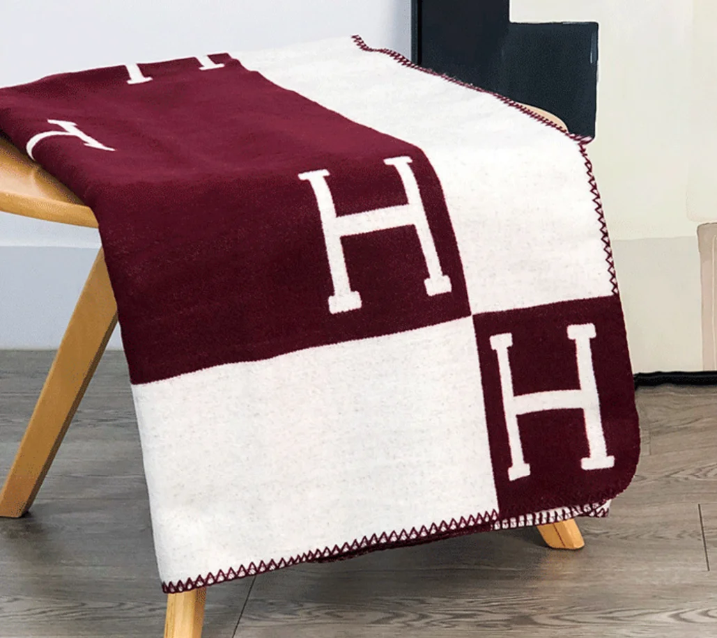 Factory selling modern minimalist cashmere feel sofa office decor knitting blanket