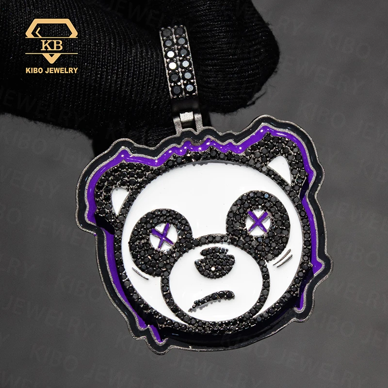 Personalized Rapper Jewelry Iced out Custom Bear Pendant 925 silver Moissanite Hip hop Pendant Necklace