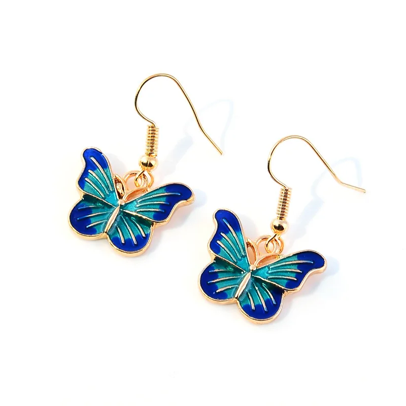 Factory Price Wholesale Alloy With Gold Plated Hook Butterfly Wing Earrings Jewelry for Women