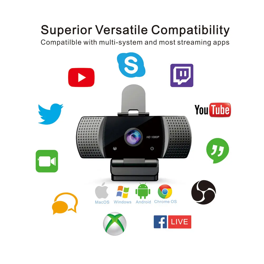 2020 NEW 1080P Full HD Webcam with Microphone USB web camera for computer