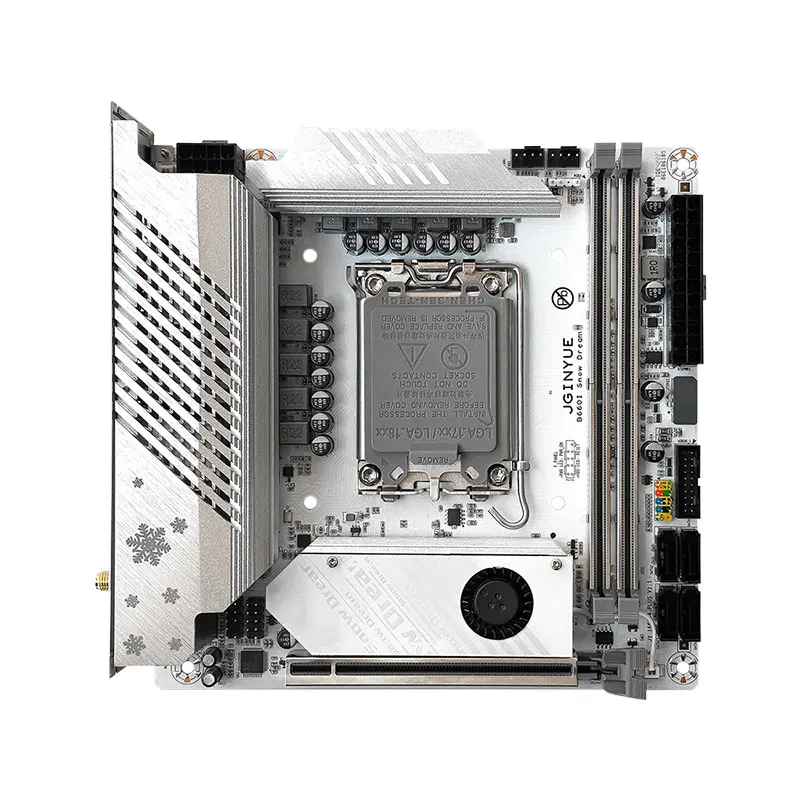 JGINYUE B760i материнская плата LGA 1700 поддержка Intel Core 12-й 13-й процессор DDR4 3200 МГц оперативная память mini itx B760i-Snow Dream V1.3