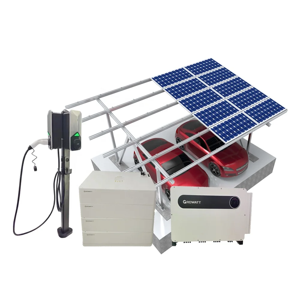 Solar Carport Structure , Car Park Photovoltaic Solar Carport System with EV Charging Station