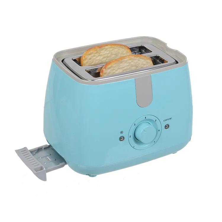 Nordic Colorful Temperature Control Toast Vintage Retro 2 Slice Sandwich Toaster With Stainless Steel Panel