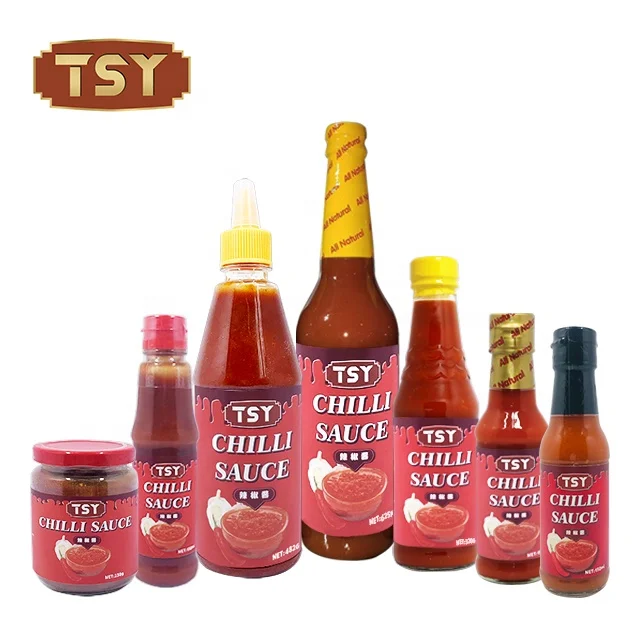TSY Food Guangdong Factory Condiment Manufacturer 220 Kg 700Ml 500G 510G Halal Pepper Chinese Red Hot Chilli Sauce