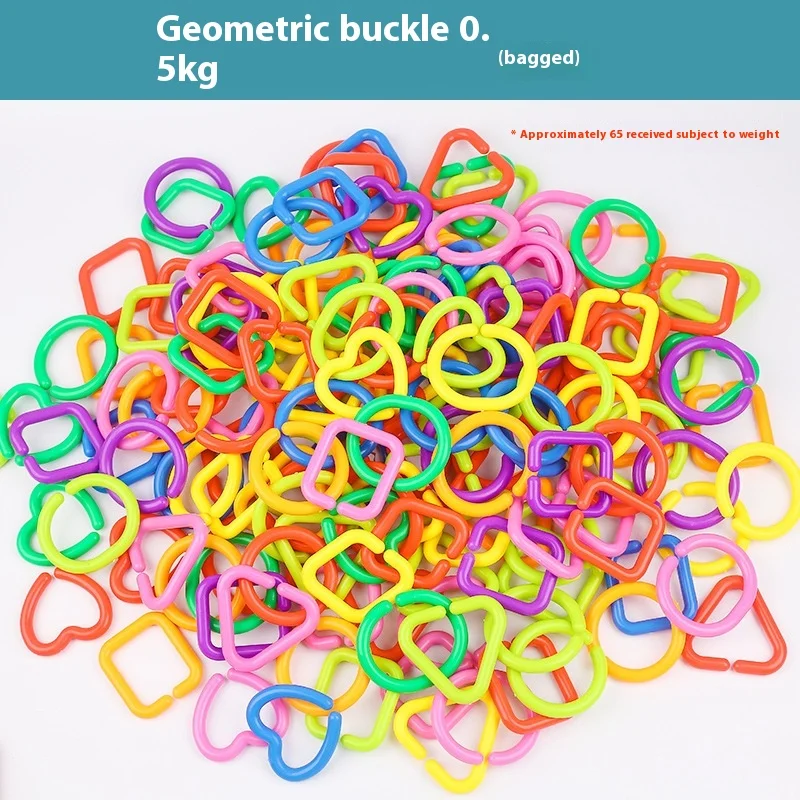 Children Learning Toys Colorful Plastic Link Chain DIY Block Geometric Chain Buckle Baby Puzzle Toy