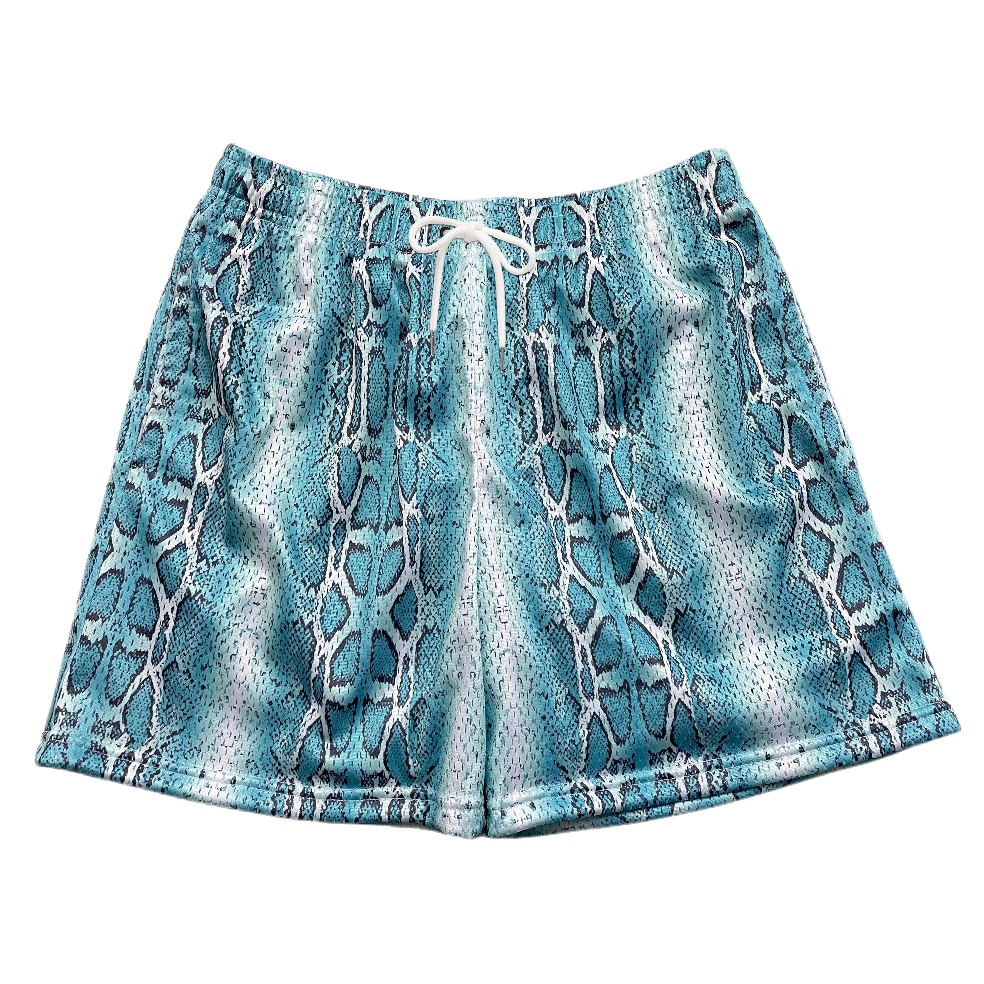 High quality custom logo wholesale sublimation polyester unisex mens 5 inch inseam custom mesh shorts