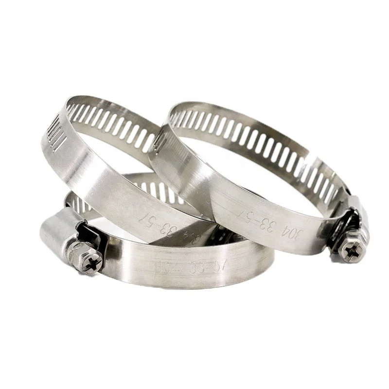 TIN KONG Heavy Duty Stainless Steel Hose Clamp with Throat Hoop Water Pipe Oil Fixed Buckle Ring Clip Clamp Type Bolted