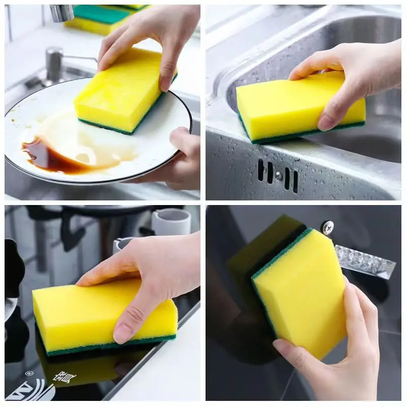 Factory Dish Pan Pot Washing Scrub Sponge Kitchen Thick Scrubber Pad Cleaning Scouring Sponge Pads Scourer Sponges