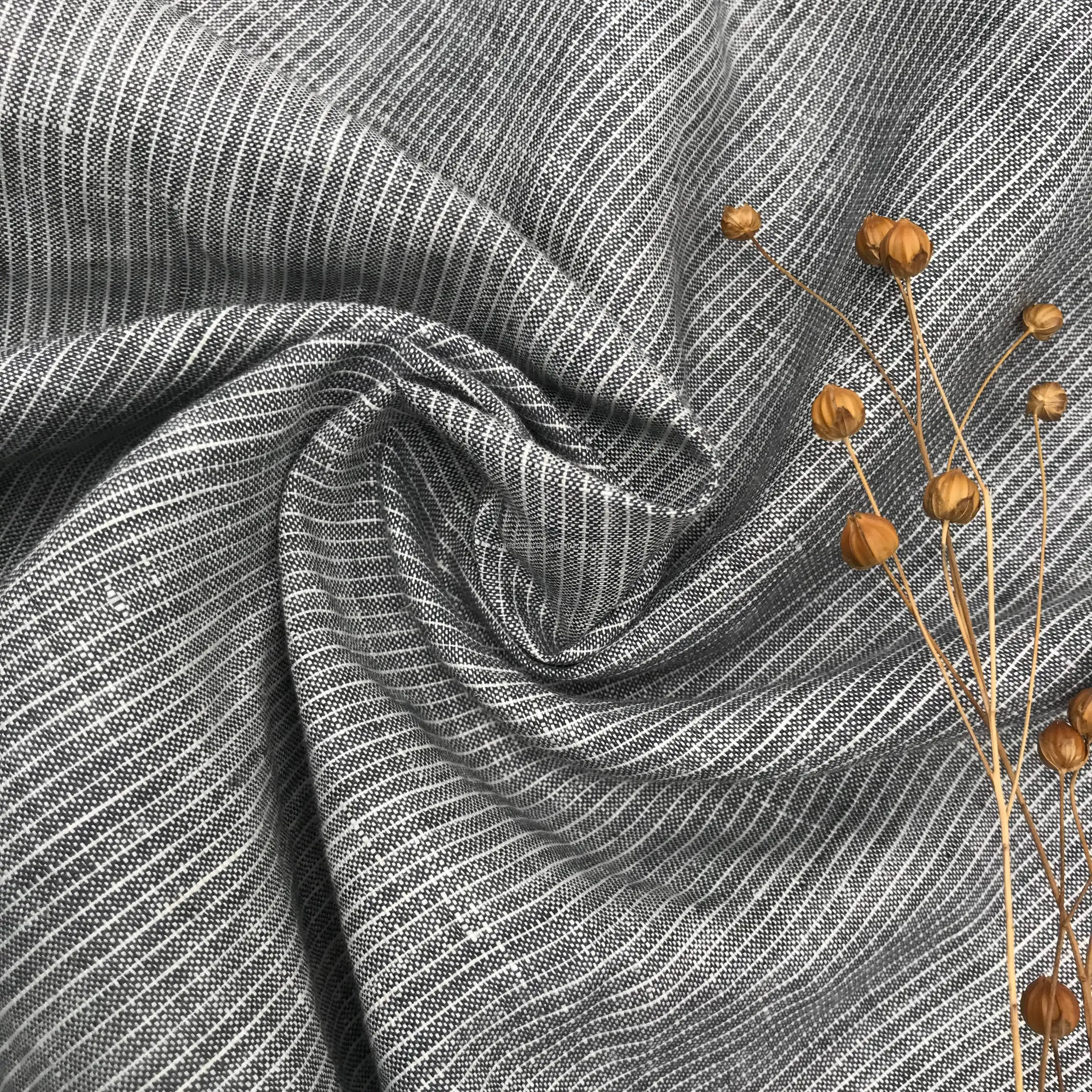 JECA  PIATTI/48TFE 100%  Linen  Yarn dyed Fabric Strip , European Flax, Wholesale  Sustainable,ECO Friendly woven for garment