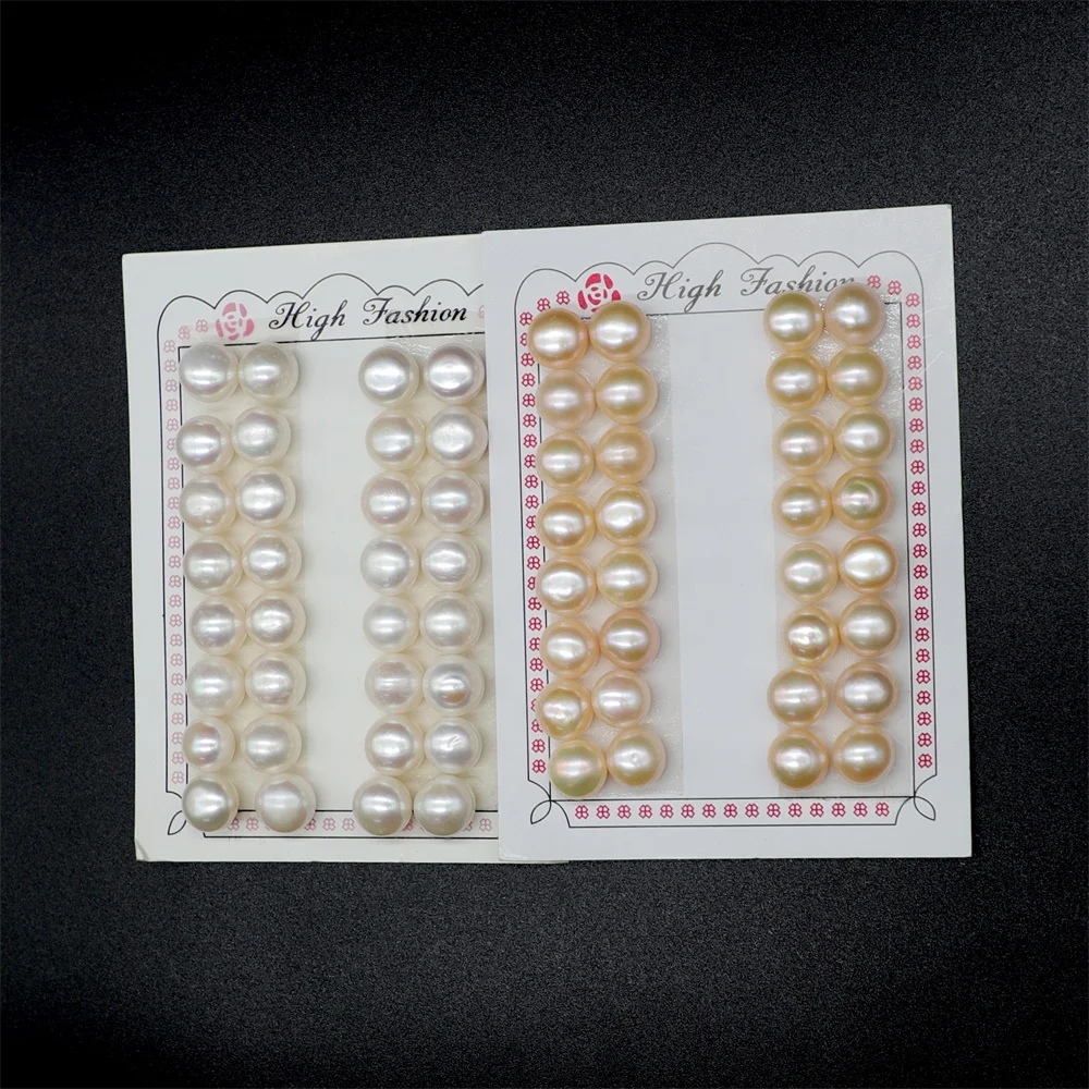 
Wholesale Natural Freshwater Round Bread Pearl 3A Grade Half Hole Loose Bead Accessories 