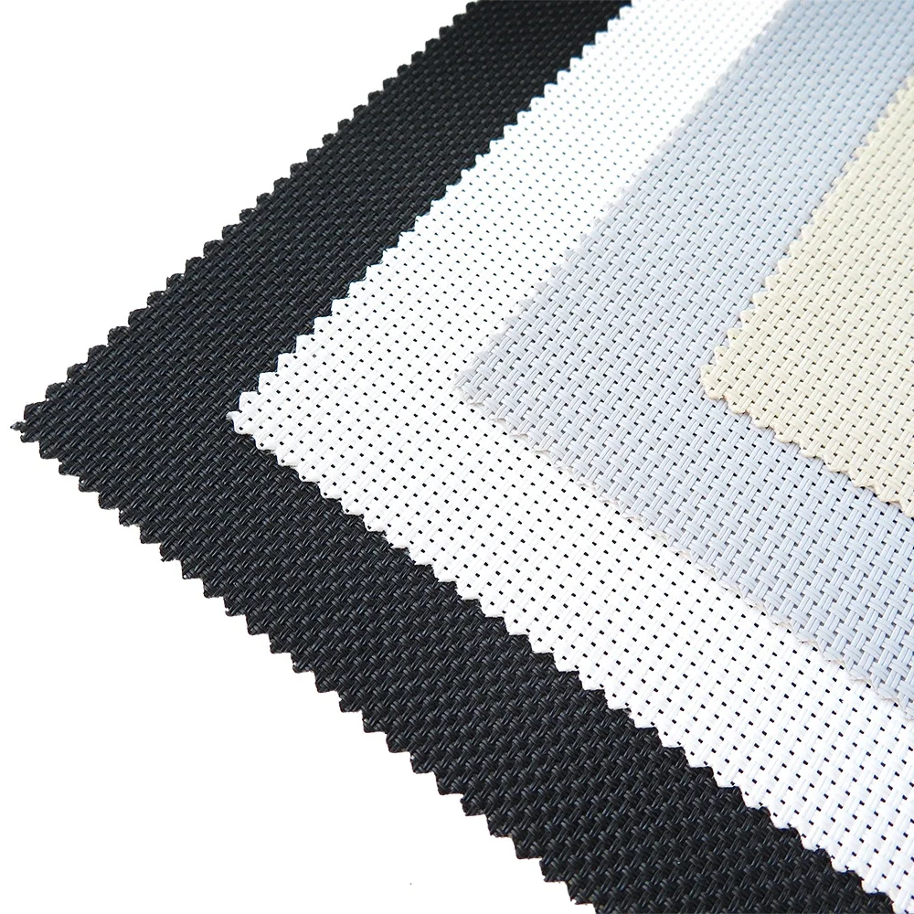 Manufacturers cheap waterproof transparent drapery fire proof retardant sun shade sunscreen fabrics textiles roll wholesale