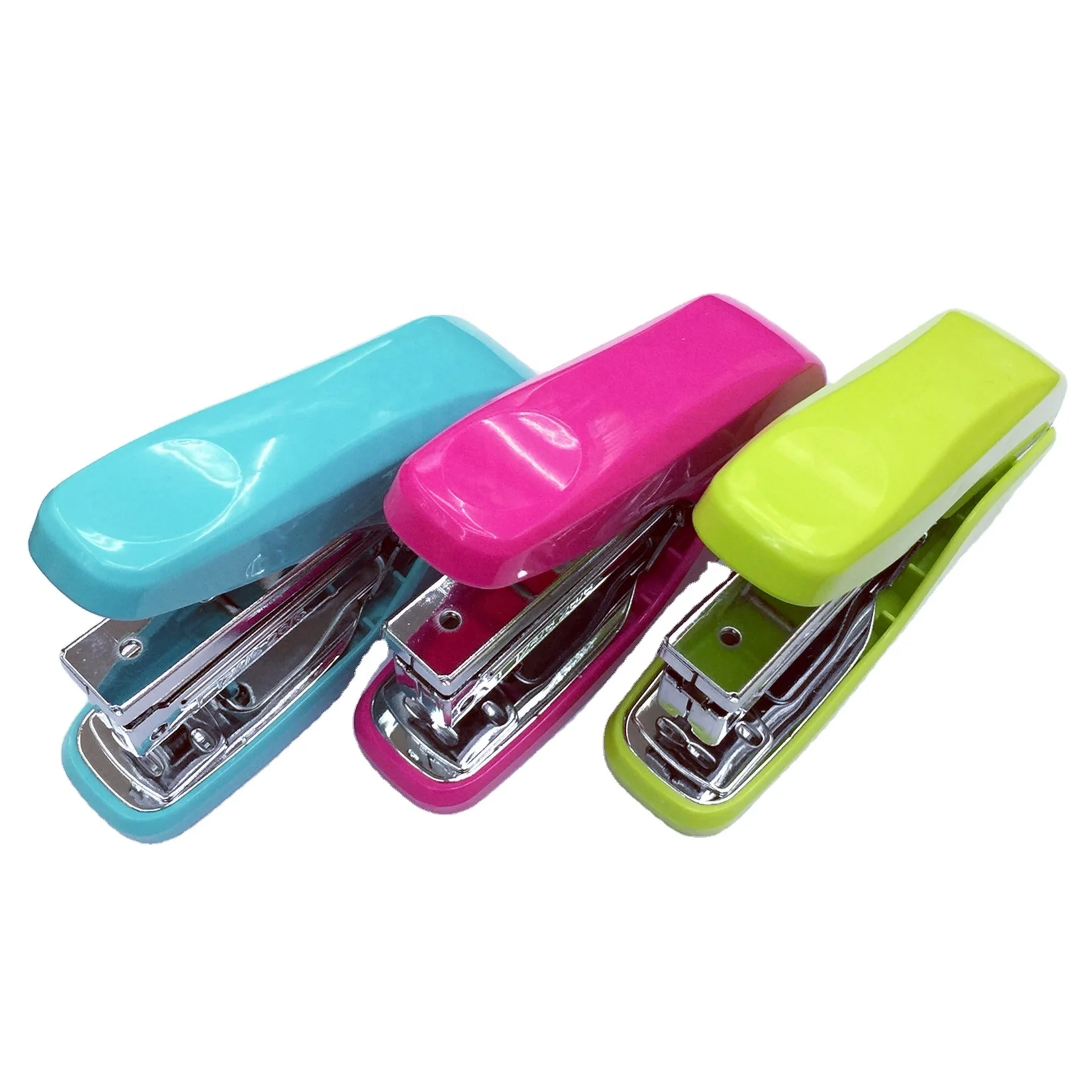 High quality office desktop standard 25 sheets paper manual stationery metal stapler Plastic Book Stapler power saving