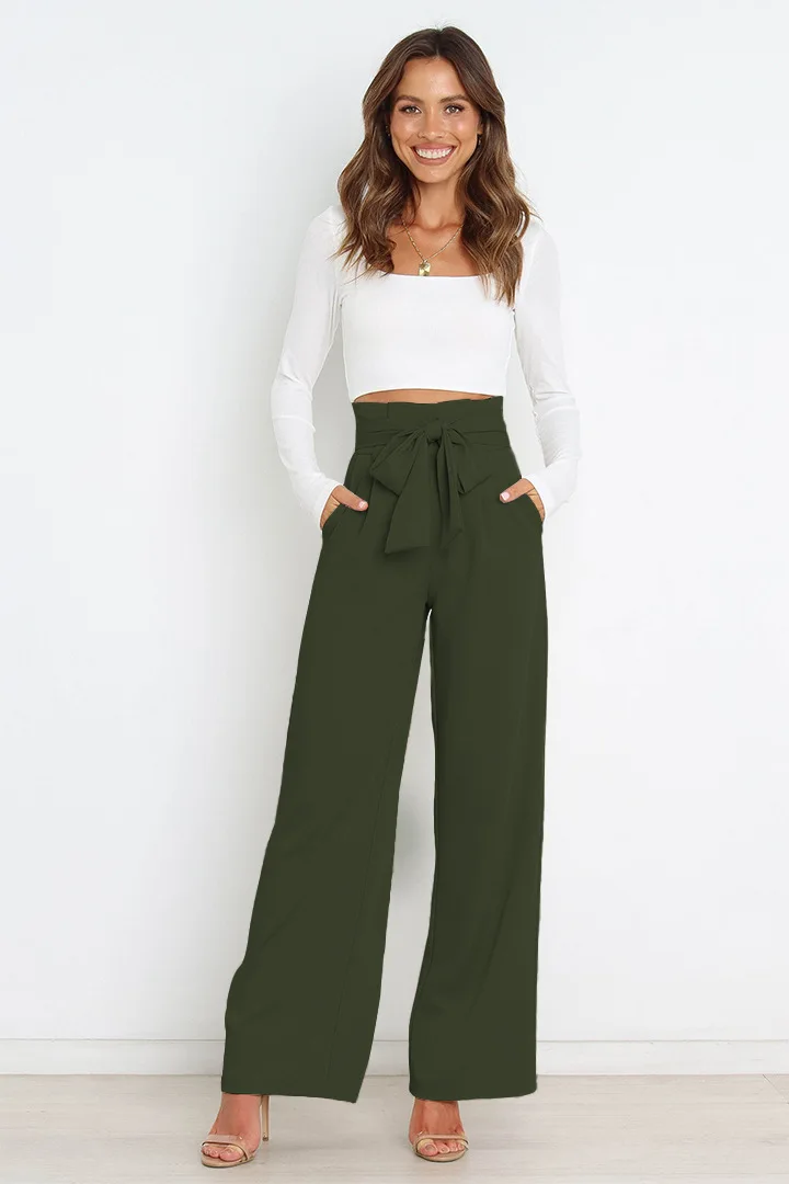 China 2023 hot sale new design casual loose high waist wide leg pants women