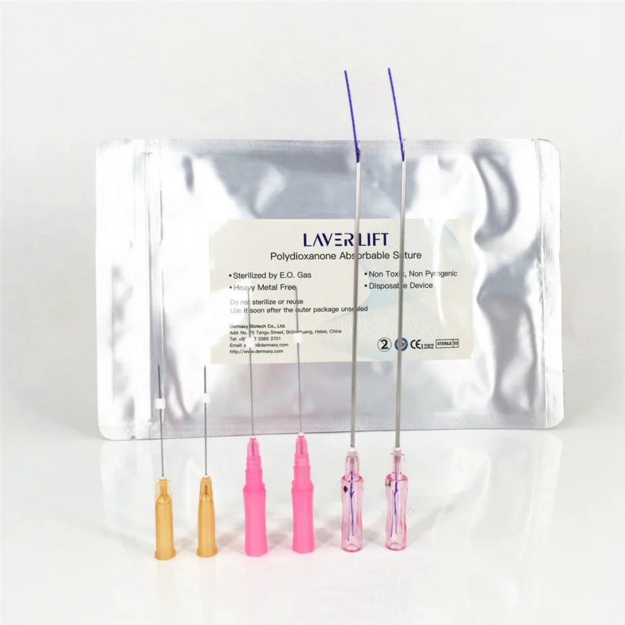 Профессиональная поглощающая нить для швов pdo facelift pdo cog thread 2021 производитель устраняет мелкие линии био 21 г 100 мм колючая нить 4-1