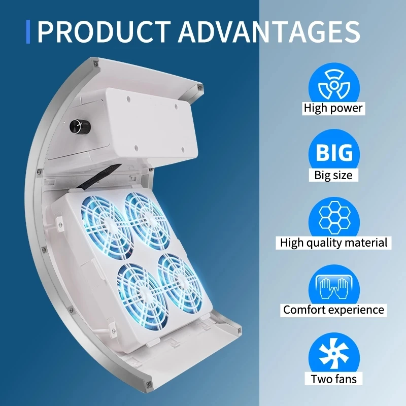 Powerful Nail Suction Dust Collector Low Noisy 4 Fans Strong Nail Vacuum Cleaner with 2 Dust Collecting Bag Nail Art Equipment