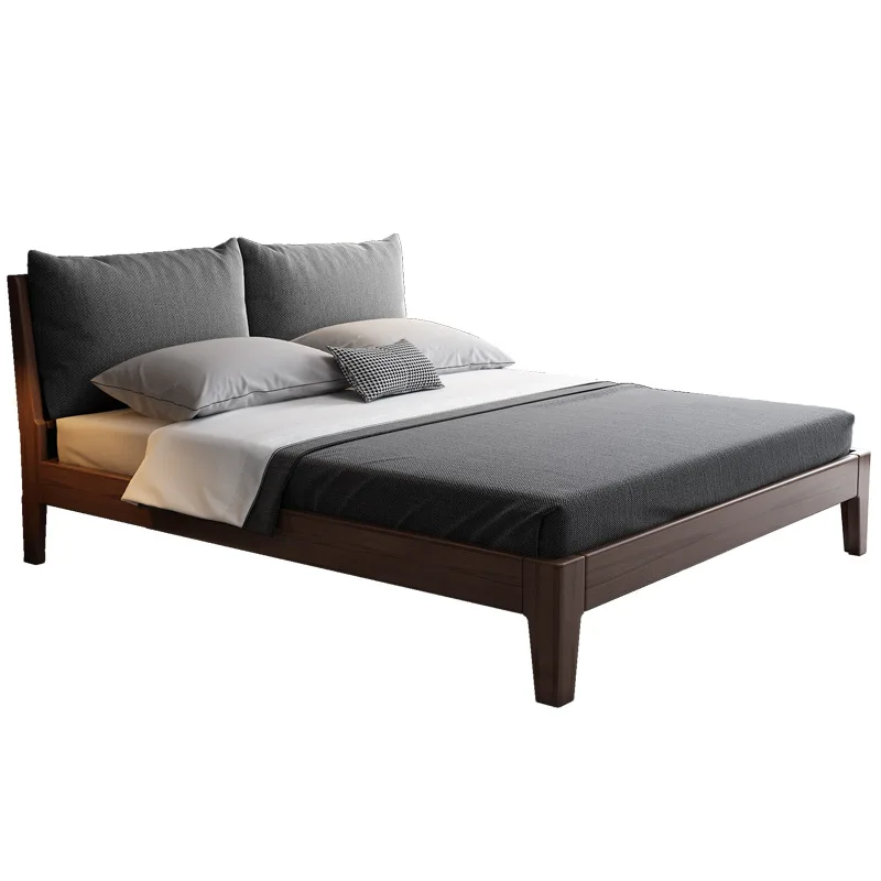 Factory Wholesale Modern Double Bed Multi Function Light Luxury Wooden Bed Frame Double Bed