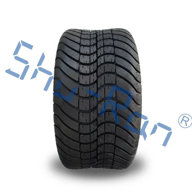 215/35-12 inch Golf Cart Machined/ Glossy Black Wheels and Street Tires