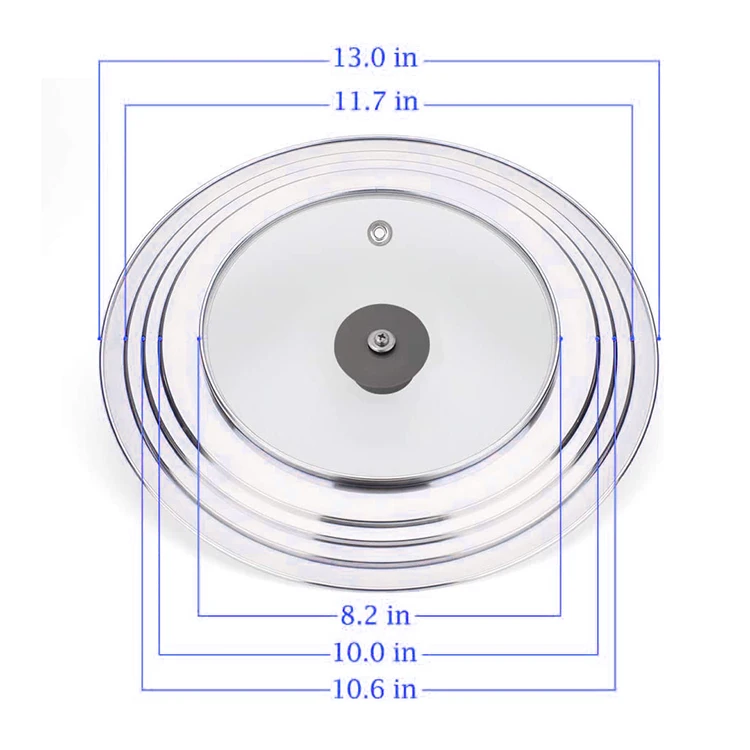 
Universal Lid for Pots and Pans Fit All 8.25 Inch to 12.5 Inch Pots/Pans/Woks, Stainless Steel and Glass Lid Cover 