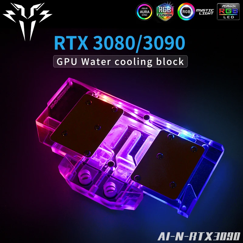  Водяной блок Syscooling GPU для NVIDIA RTX 3090 3080 видеокарты Founder Edition с водяным охлаждением и подсветкой
