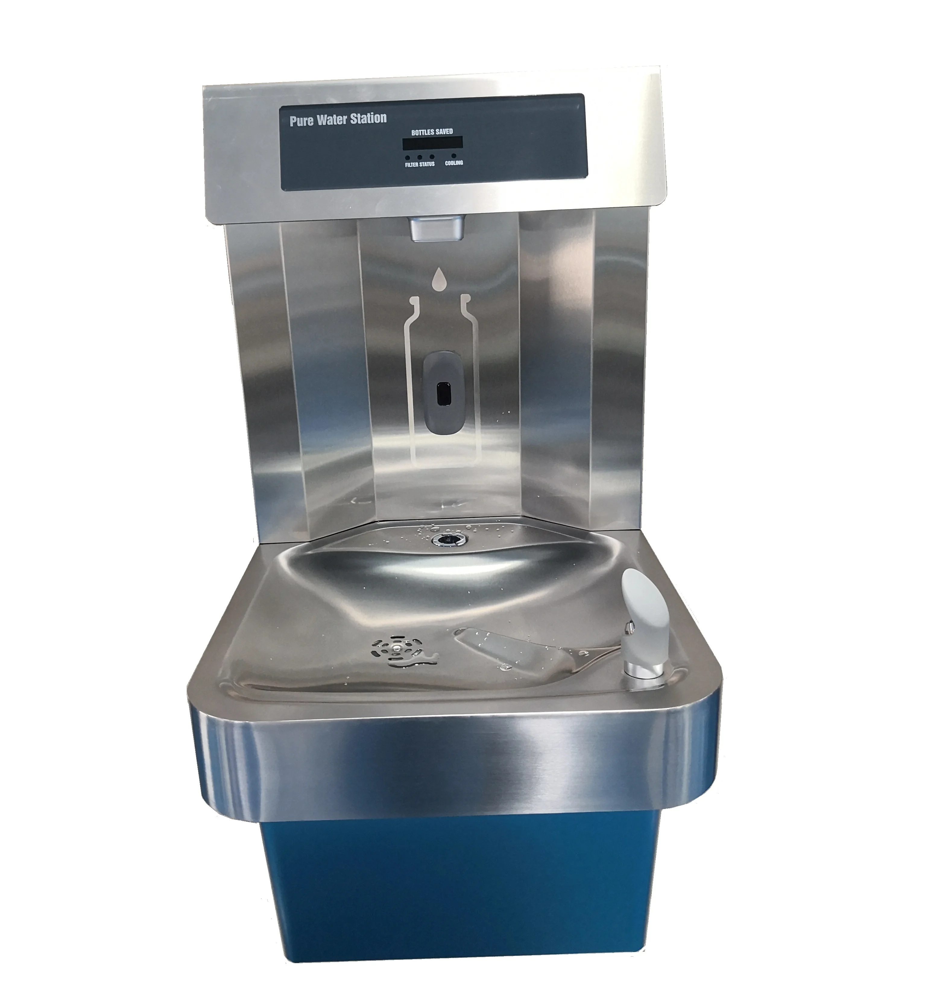 304 Stainless Steel Water Cooler Wall Mounted Cold Water Dispenser With Bottle Filler For School