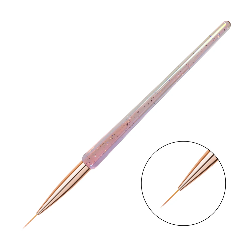 5/9/11/15/25/30mm Custom logo Hair Synthetic/Kolinsky Extra Thin Strip Liner Nail Brushes Set For Nail Art Painting