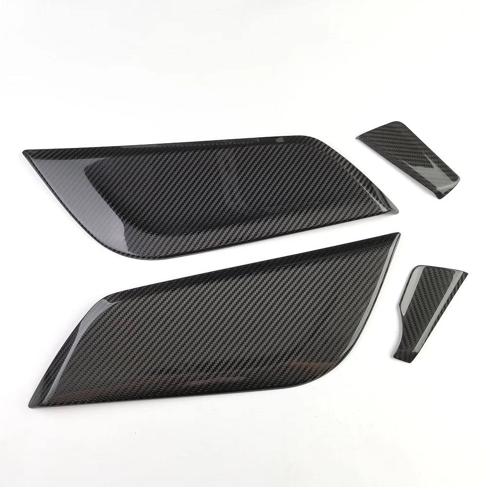 tantan Carbon Fiber Central Control Panel Both sides Gear Trim For Ford Mustang Interior Accessories Sticky 2015-2020