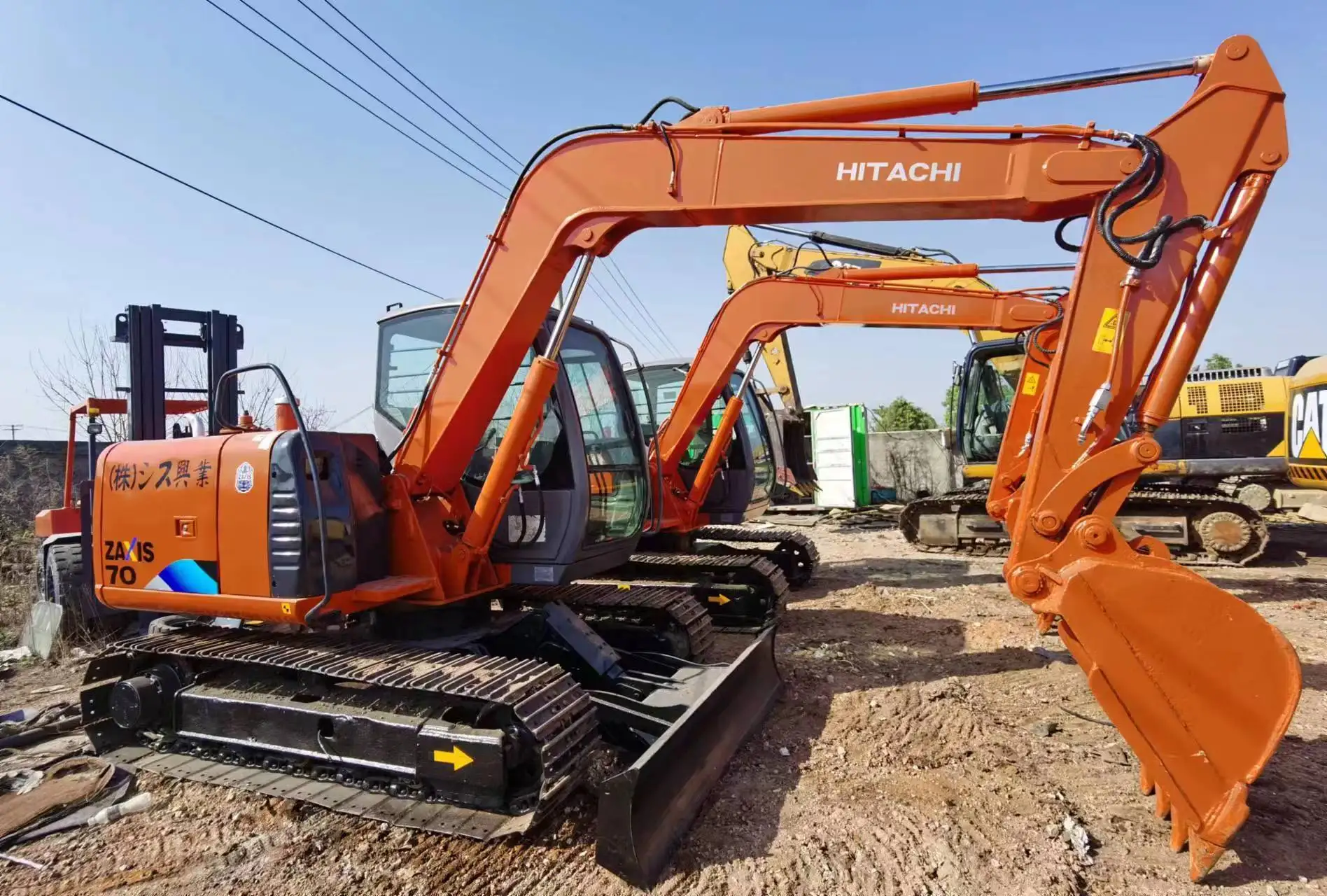 Japan mini гусеничный экскаватор Hitachi Zaxis 70 гидравлическая Лопата 7 тонн гусеничная PC70 ZX70 307D
