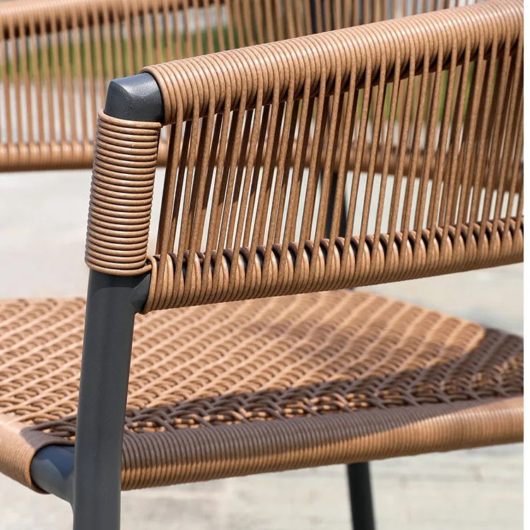 Teak Outdoor Tables And Chairs Villa Leisure Balcony Rattan Chair Alloy Dining Table