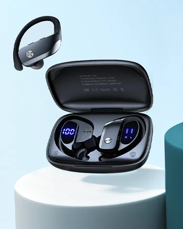 New T16 Bluetooth 5.3 Earphones TWS Wireless Sport Headphones LED Digital Display HiFi Stereo Noise Reduction ear hook earbuds