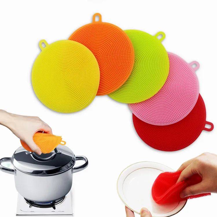 Multifunctional Heat-resistant Food Grade Bpa Free Reusable Kitchen Cleaning Tools Silicone Washing Dish Scrubber Cleaning Brush