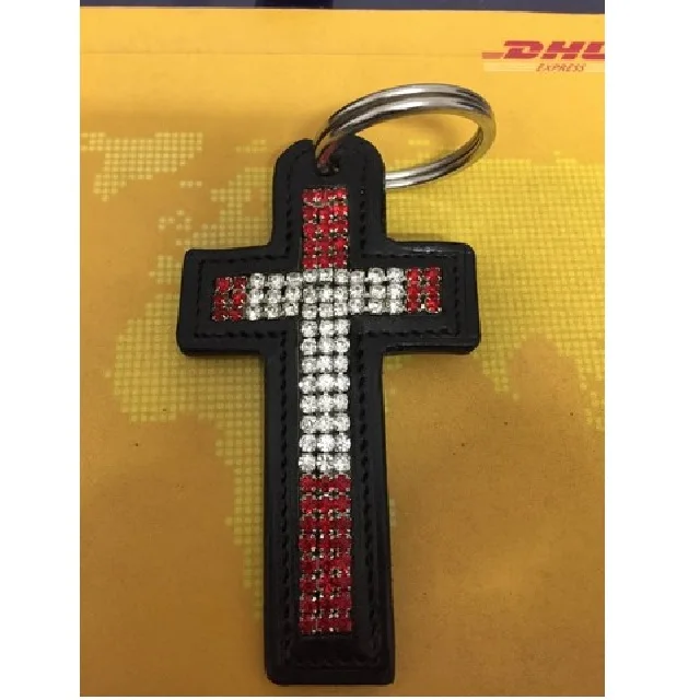 Высокого качества с украшением в виде кристаллов; Обувь из натуральной кожи; Роскошная религиозные модный крест брелок для подарка