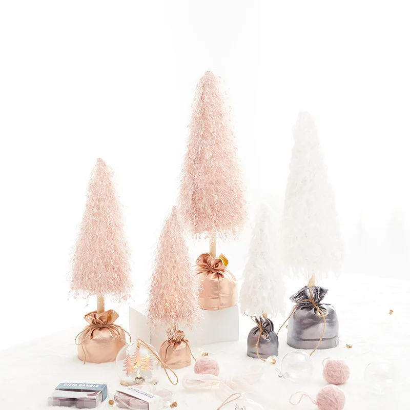 2023 New Years Christmas Party Atmosphere Photo Props Birthday Arrangement Pink Ornaments Christmas Tree