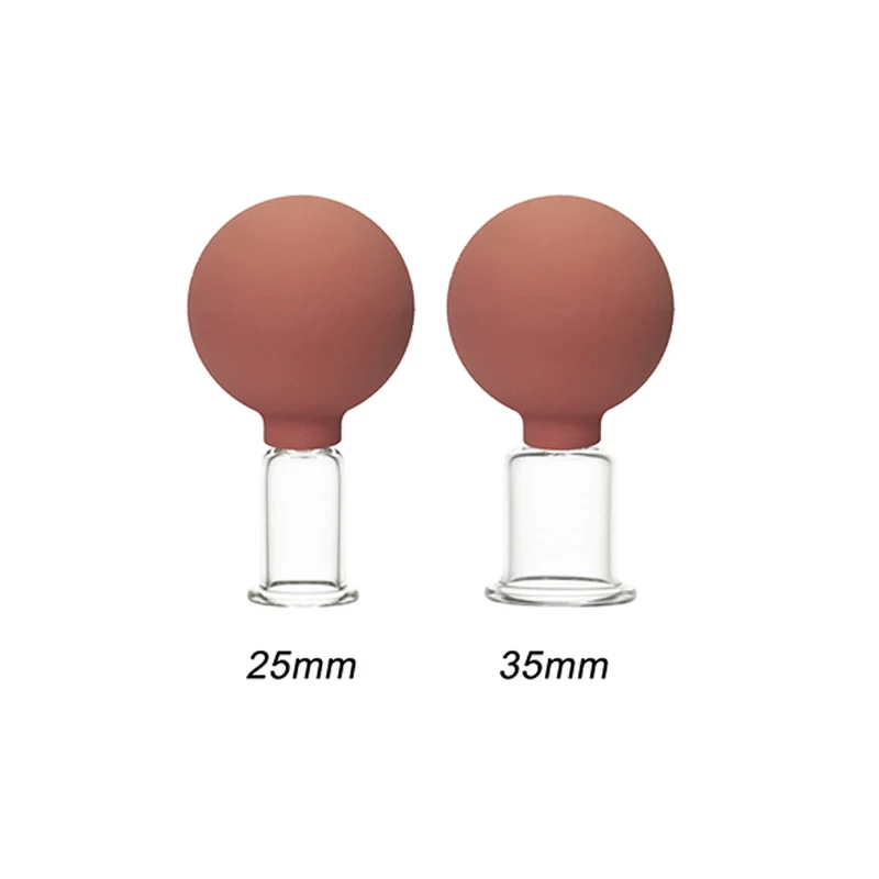 Rubber Suction Bulb Glass Cupping Set 2pcs Anti cellulite vacuum Massage body facial massage  rejuva cup