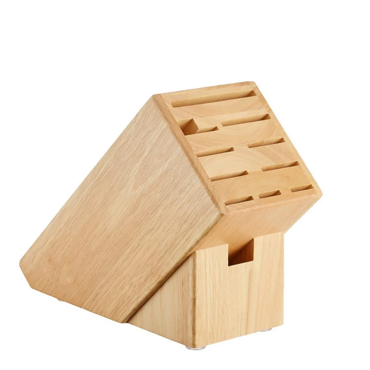 Wholesale Convenient Safe Storage Acacia Wood 11-Slot Kitchen Storage Organizer Knife Block Set