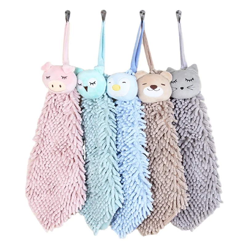 Hangle, оптовая продажа, Мультяшные милые шенилловые нашивки из микрофибры, чистящие полотенца для рук