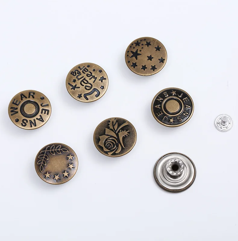 Manufacturers Directly Sale Custom Logo Brand Brass Jeans Pants Buttons And Rivets