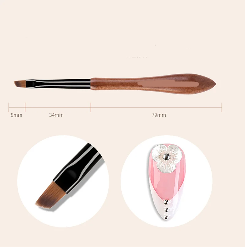 RU Sandalwood rod gourd painting pen Sandalwood log handle copper tube colorful autumn chrysanthemum nail pen