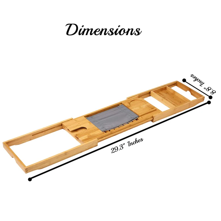 Housewarming Christmas Gift Bathtub Accessories  Bath Caddy Bamboo Bathtub Tray