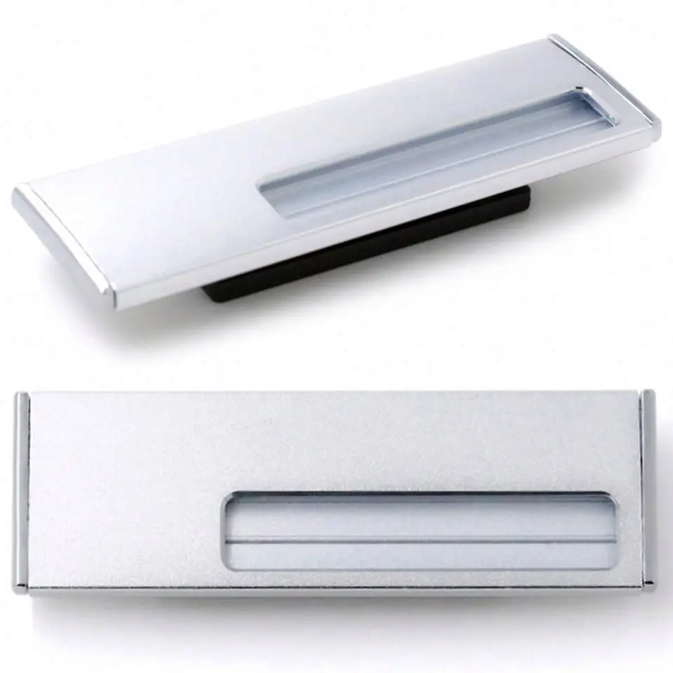 Custom reap chalkboard gold service staff waiters worker metal aluminum epoxy pvc acrylic plastic name tag badge with pin