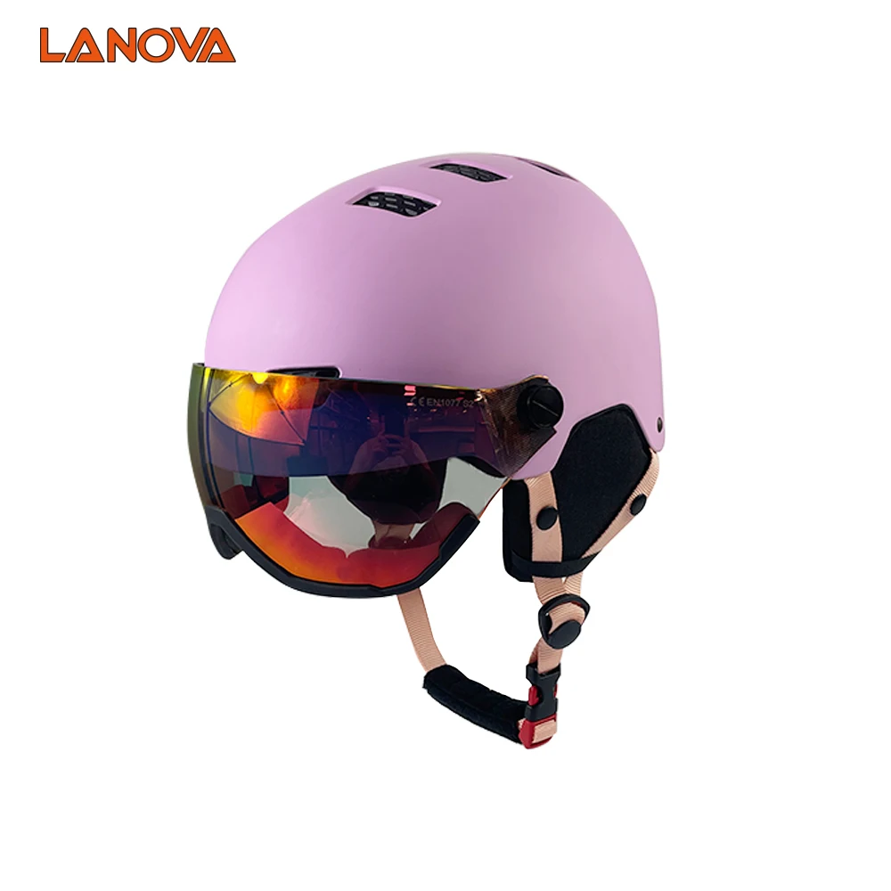 Хит продаж, шлем для сноуборда с корпусом из АБС-пластика, для взрослых, зимний, для спорта на открытом воздухе, лыжный шлем со стеклом