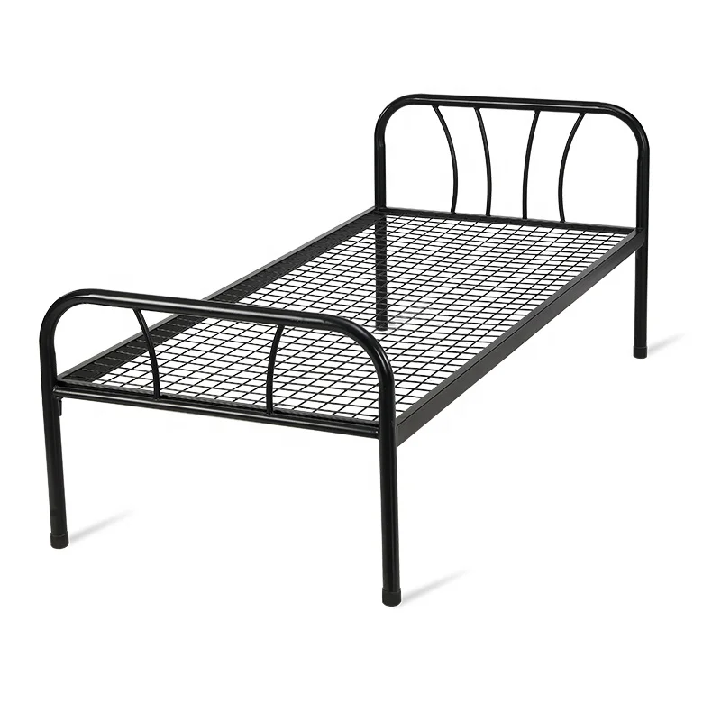 Dormitory Furniture Modern Simple Adult Staff Metal Bed Frame Iron Single School Metal Bed Home Students