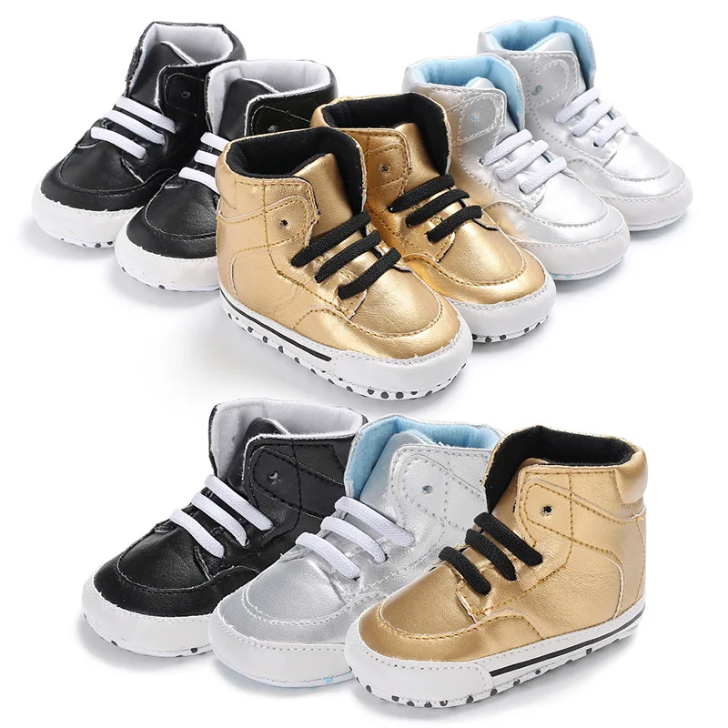 Yiwu Yiyuan Garment gold pu baby boy shoes 6 - 12 months little boys shoes anti slip soft soled indoor wear shoes moccasins