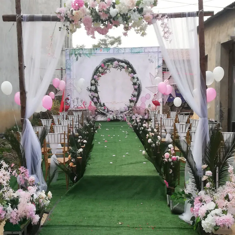 Cheap price outdoor decorative green fake grass 10mm artificial grass carpet for wedding events wall decor